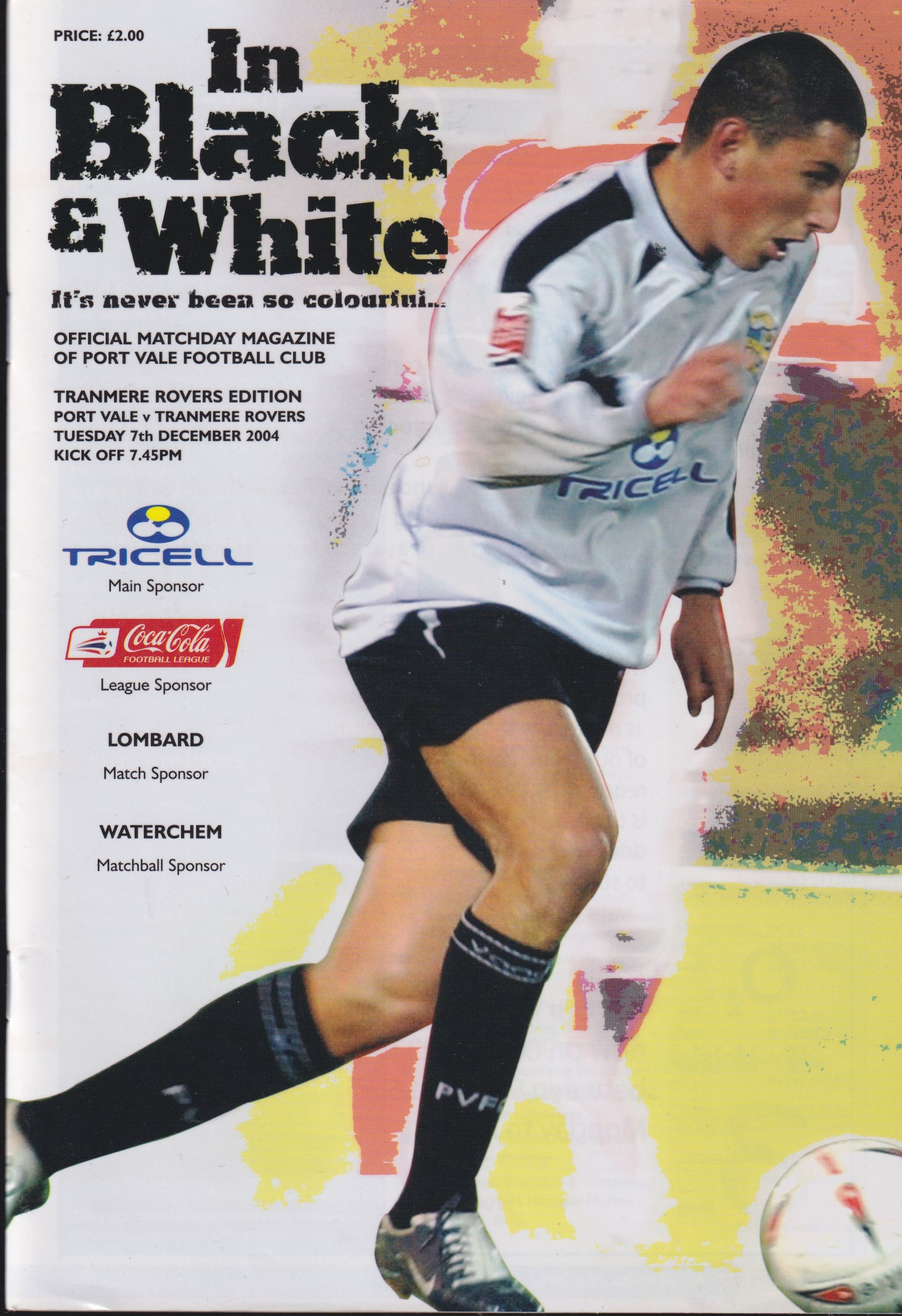 Port Vale v Tranmere Rovers match programme